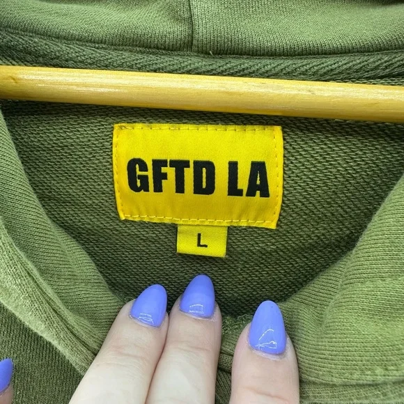 NWT GFTD‎ LA Pray For Gifted 313 Hoodie Wash Olive Green Men’s L Streetwear - Picture 2 of 12